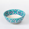 Decoro Al Mano - Large Round Bowl - Floral Teal