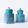 Decoro Al Mano - Small Storage Jar - Floral Teal