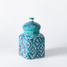 Decoro Al Mano - Small Storage Jar - Floral Teal