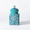 Decoro Al Mano - Small Storage Jar - Floral Teal