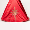 Indian Christmas - Embroided Tree Skirt -Red / Gold