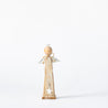 Wood and Silver Christmas - Small Long Angel on Plinth