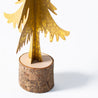 Gold Christmas - Large Metal Tree on Log Base