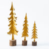 Gold Christmas - Large Metal Tree on Log Base