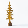 Gold Christmas - Large Metal Tree on Log Base