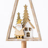 Gold Christmas - Outline Tree W/Santa on Plinth