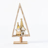 Gold Christmas - Outline Tree W/Santa on Plinth