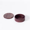 Brown Carved Leaves - Round Box