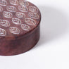 Brown Carved Leaves - Round Box