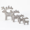 Scratched Christmas - Small Outlined Reindeer - Grey