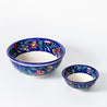 Decoro Al Mano - Large Round Bowl - Floral Cobalt