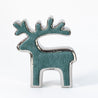 Scratched Christmas - Large Outlined Reindeer - Green